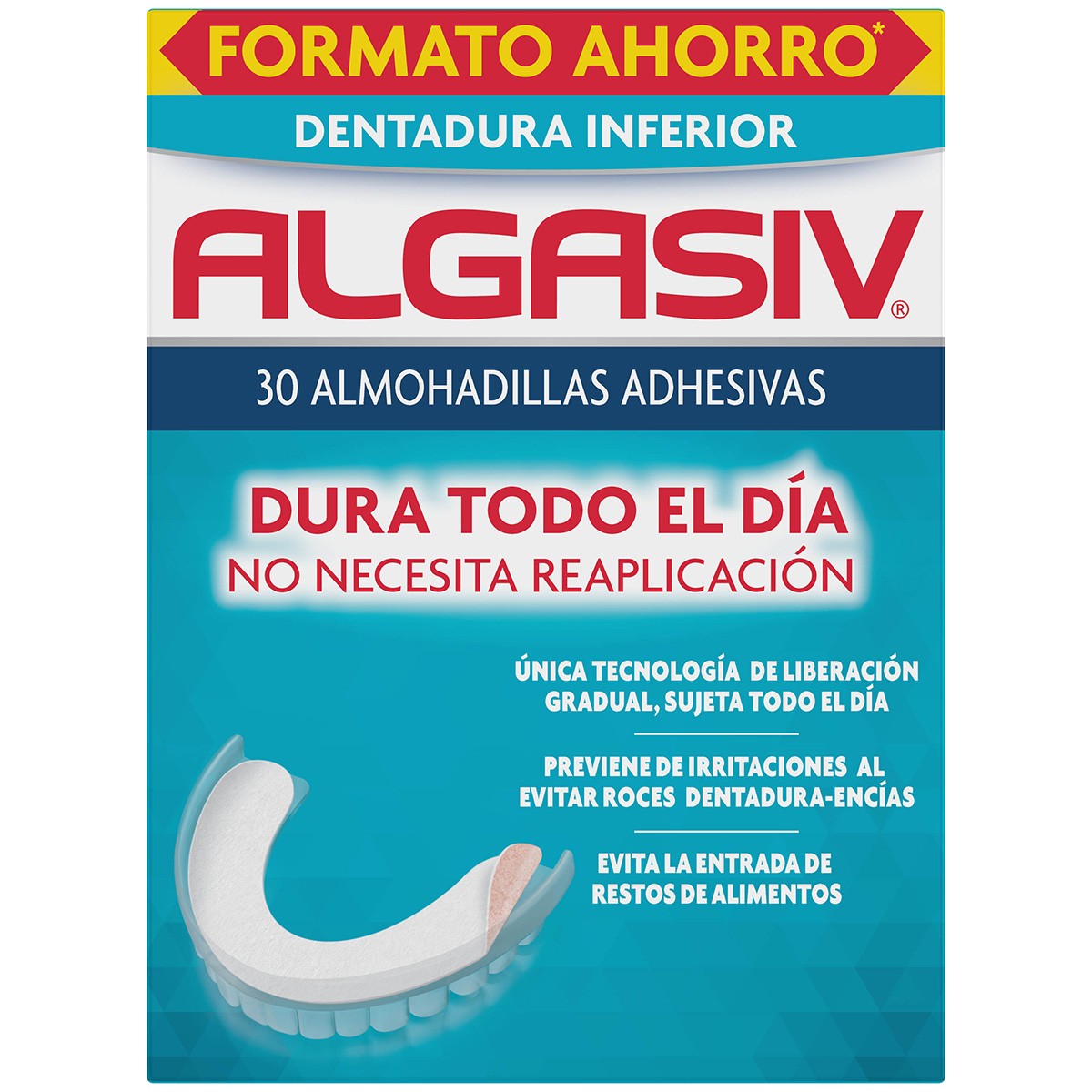 Algasiv almohadillas adhesivas dentadura inferior 30uds